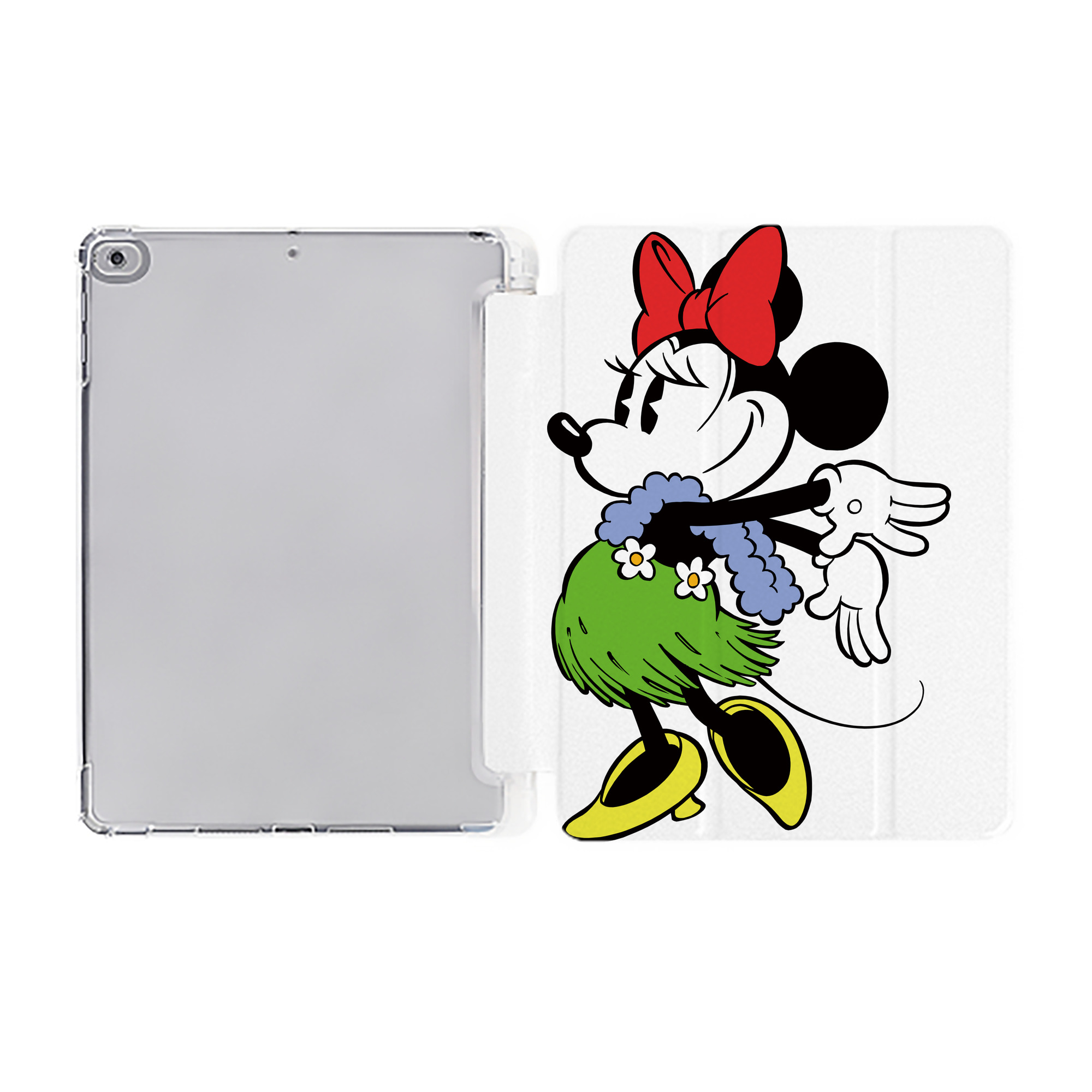（画像用） ミッキーマウス Mickey Mouse IPad ケース ペン収納付き 三つ折りスタンド PUレザー×シリコン 対応機種9.5/10.5/10.9インチ